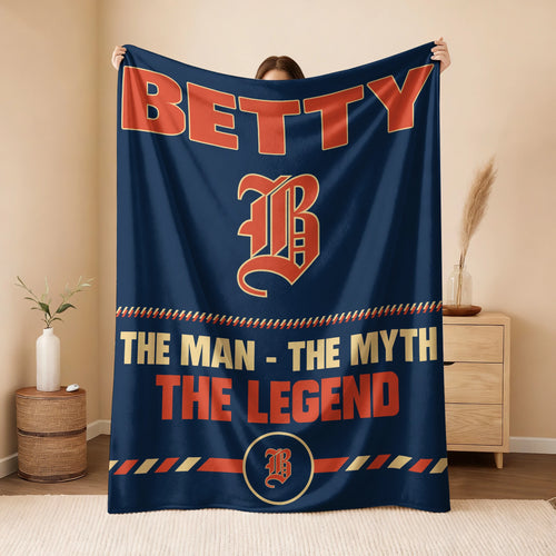 The Man The Myth The Legend Retro Fleece Blanket BETTY 13K1 BK53