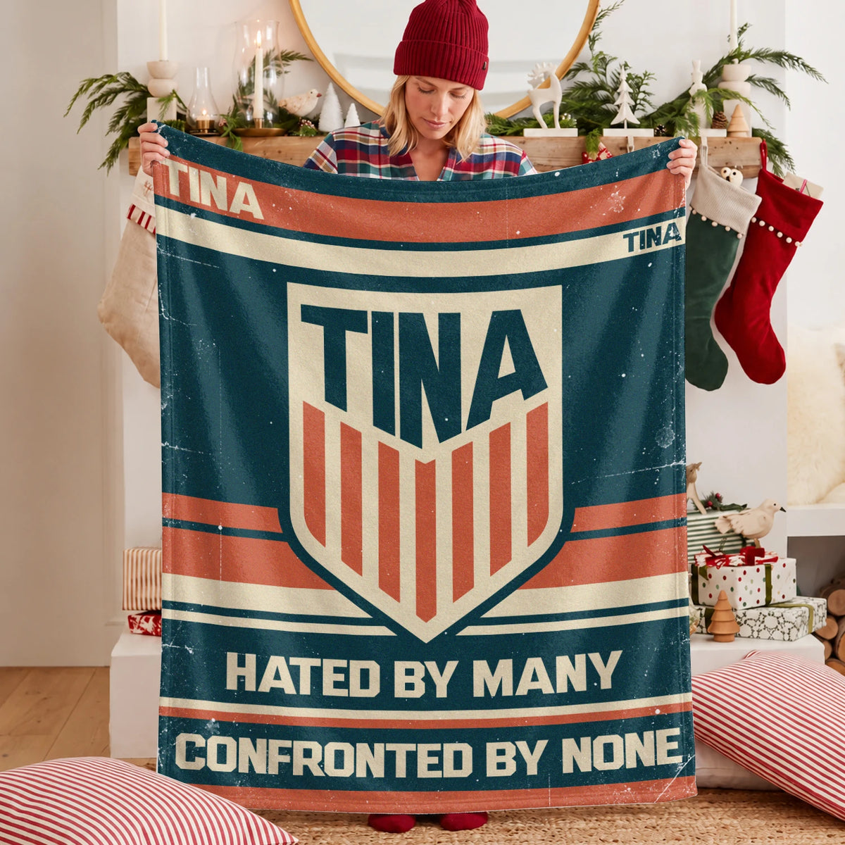 Hated By Many Confronted By None Retro Fleece Blanket TINA 13K1 BK58