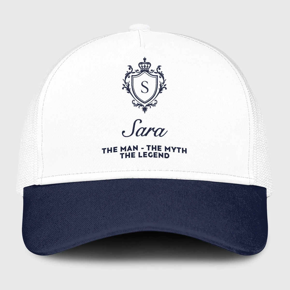 The Man The Myth The Legend Blue And White Baseball Mesh Cap SARA 13K1 C186PF