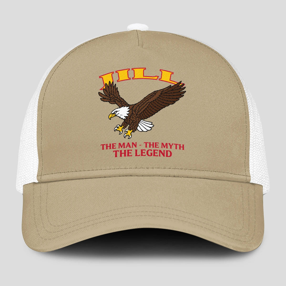 The Man The Myth The Legend Eagle Khaki Mesh Cap JILL 13K1 C210PF