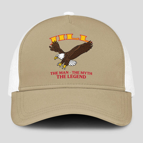 The Man The Myth The Legend Eagle Khaki Mesh Cap JILL 13K1 C210PF