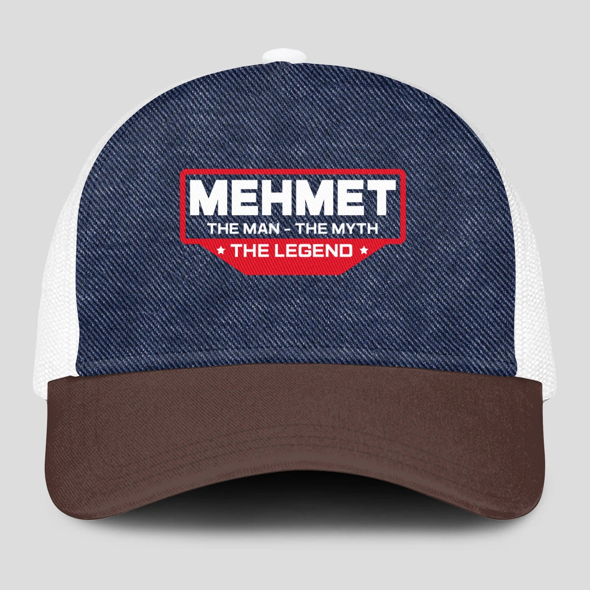 The Man The Myth The Legend Navy Brown And White Mesh Cap MEHMET 13K1 C200PF