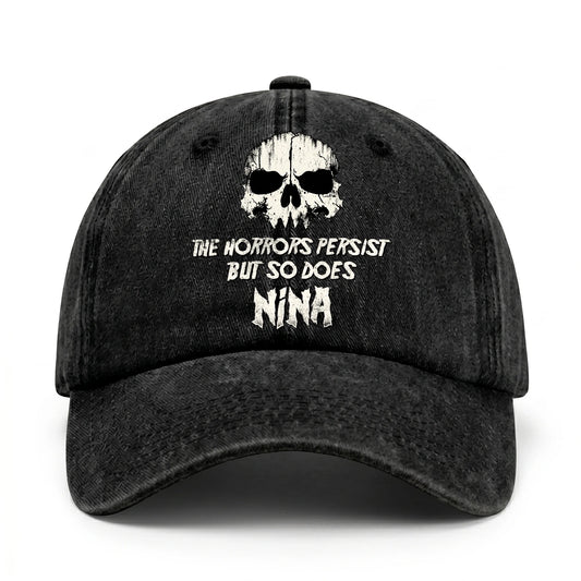 The Horrors Persist But So Does Your Name Cool Skull Washed Cap NINA 13K1 C134PF