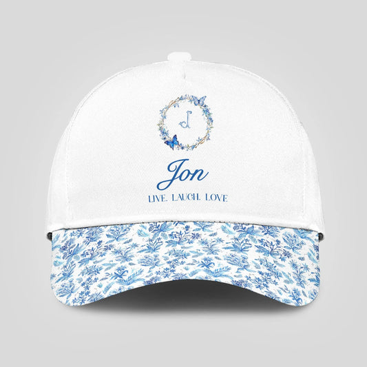 Live Laugh Love Blue Flowers Cap JON 13K1 C50PF
