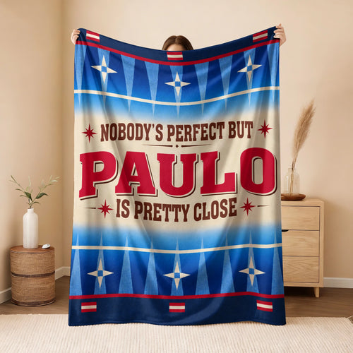 Nobody's Perfect But Your Name Is Close Native American Fleece Blanket PAULO 13K1 BK57