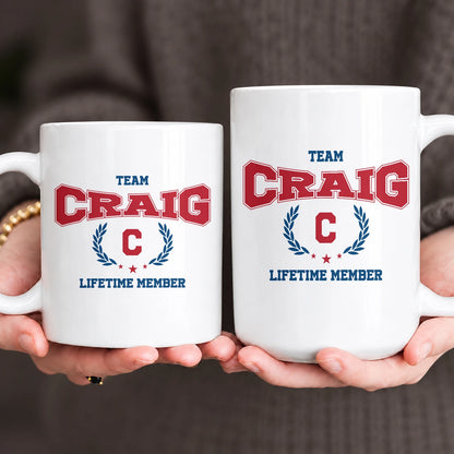 Team Your Name Lifetime Member Sporty Mug CRAIG 13K1 MG09