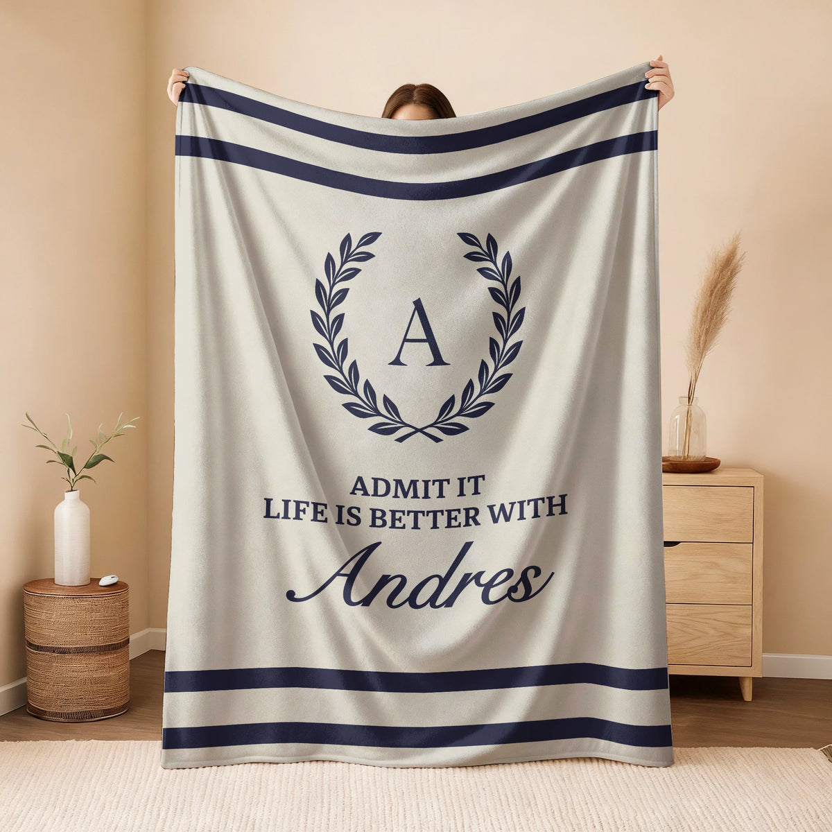 Admit It Life Is Better With Your Name Vintage Fleece Blanket ANDRES 13K1 BK40