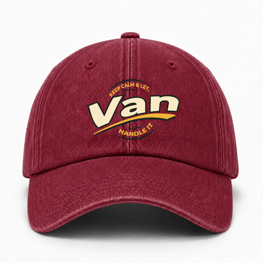 Keep Calm & Let Your Name Handle It Burgundy Washed Cap VAN 13K1 C105PF
