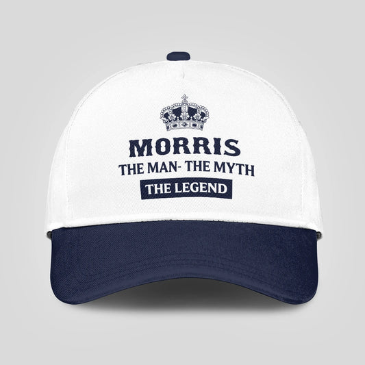 The Man The Myth The Legend King Crown Blue And White Cap MORRIS 13K1 C147PF