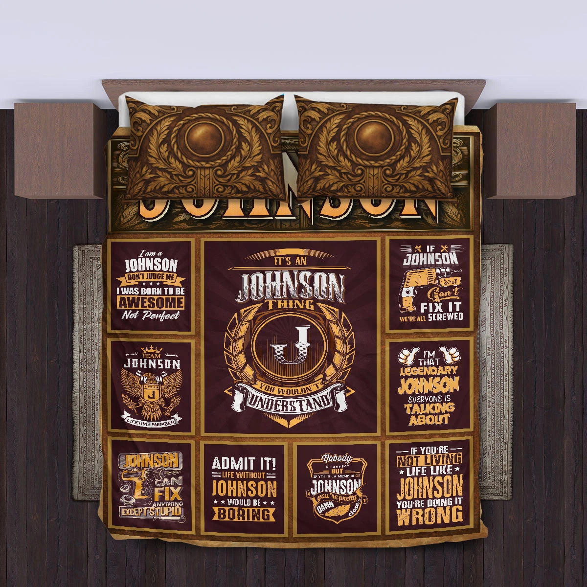 JOHNSON Limited Edition Personalized Bedding Set 13K1-BS3