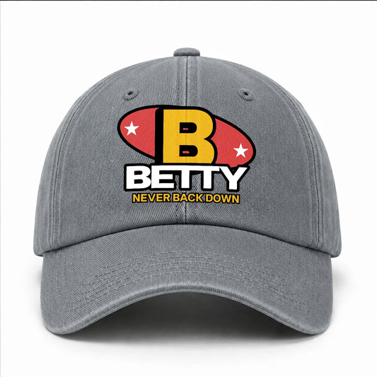Never Back Down With Your Name And Initial Letter Washed Cap BETTY 13K1 C82PF