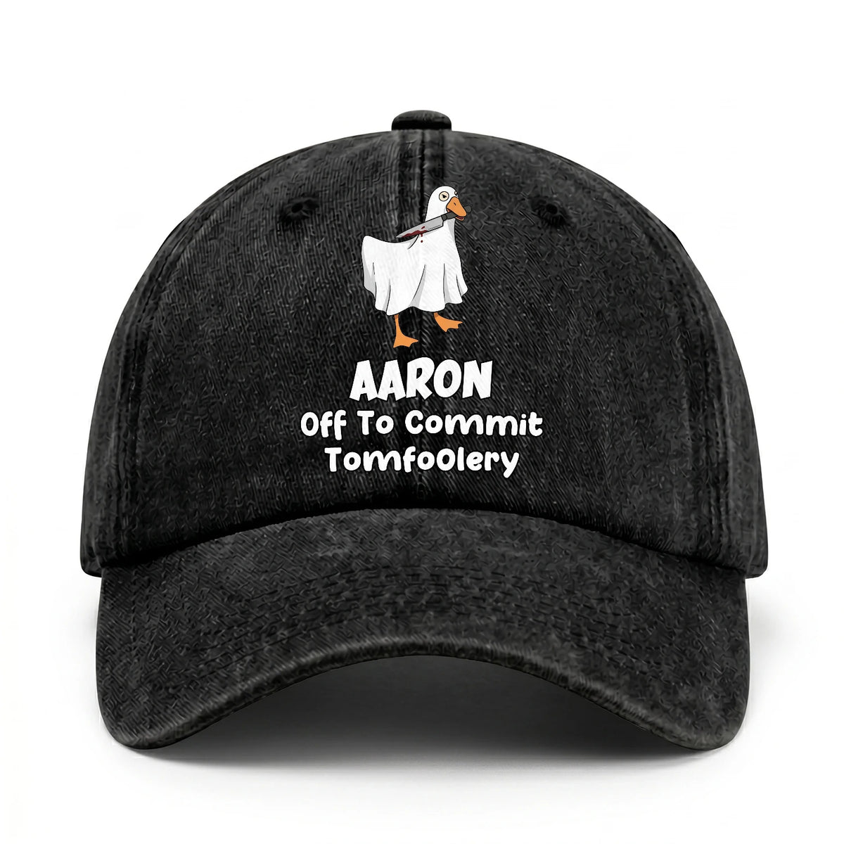 Off To Commit Tomfoolery Funny Goose Washed Cap AARON 13K1 C131PF