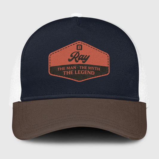 The Man The Myth The Legend Navy And Brown Mesh Cap RAY 13K1 C188PF