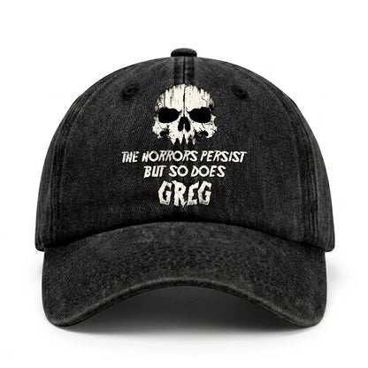 The Horrors Persist But So Does Your Name Cool Skull Washed Cap GREG 13K1 C134PF