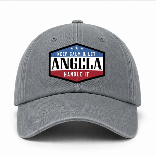 Keep Calm & Let Your Name Handle It Washed Cap ANGELA 13K1 C87PF