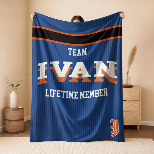 Team Your Name Lifetime Member Basketball Fleece Blanket IVAN 13K1 BK47