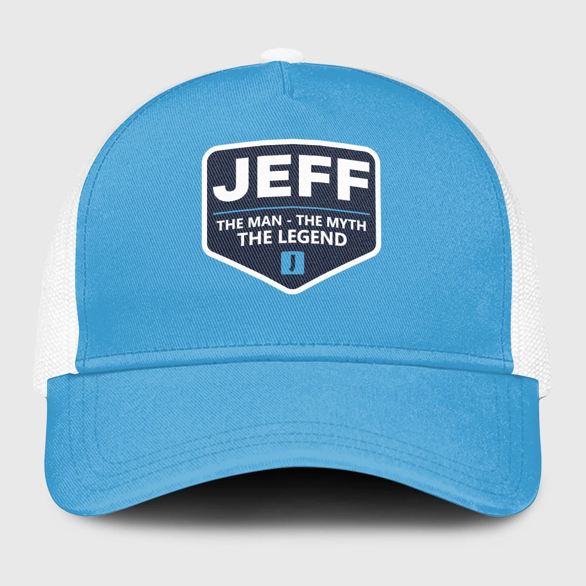 The Man The Myth The Legend Light Blue Mesh Cap JEFF 13K1 C190PF
