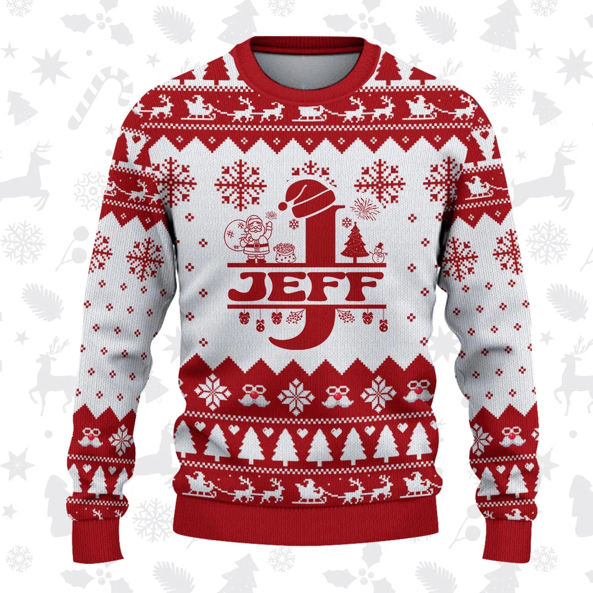 JEFF Personalized Christmas Pajama Set - Holiday Gift Outfit 13K1-CR2