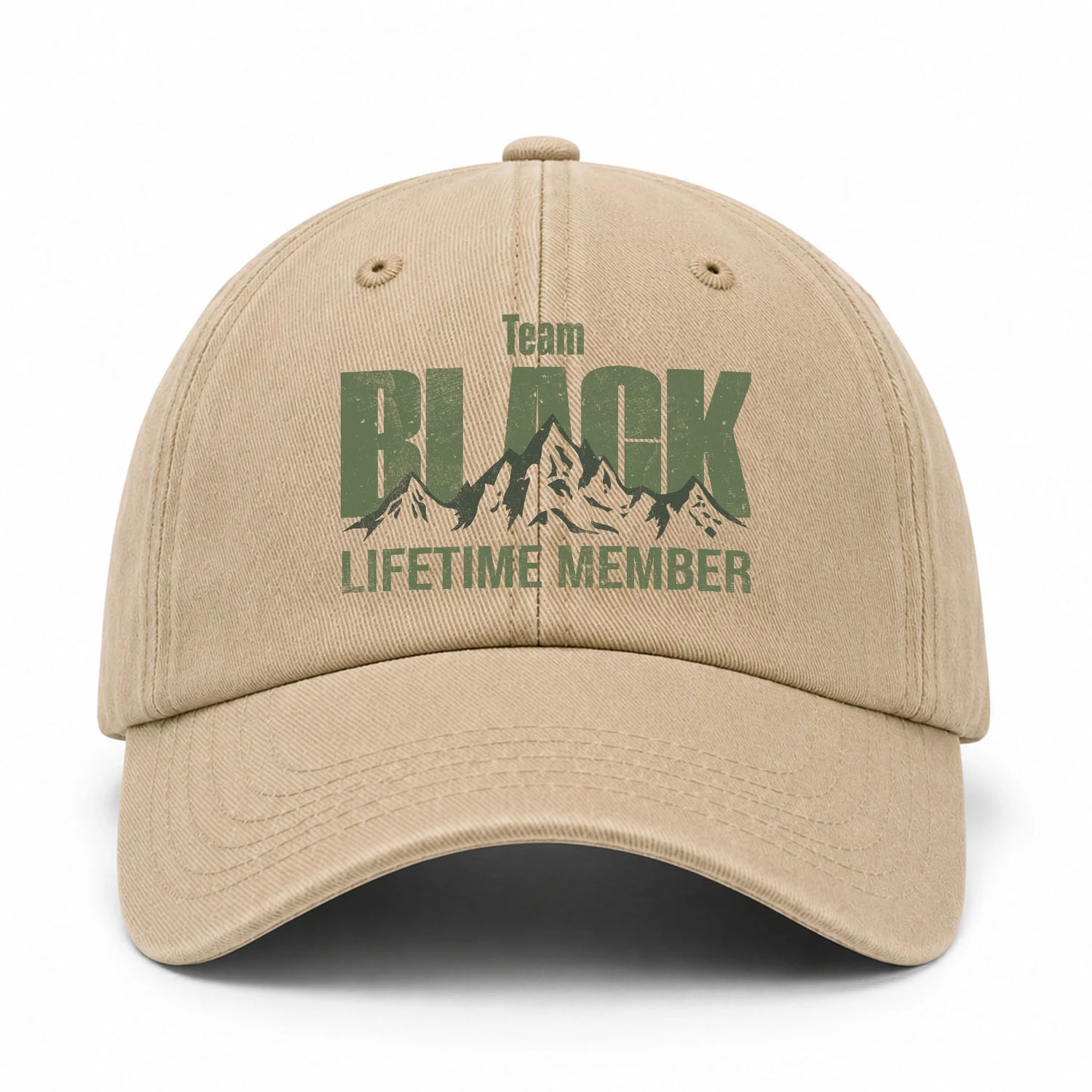 Team Your Name Lifetime Member Mountain Cap BLACK 13K1 C58PF
