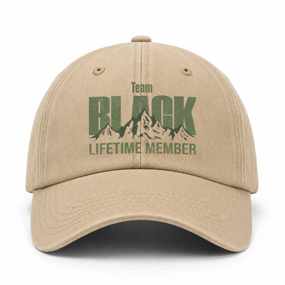 Team Your Name Lifetime Member Mountain Cap BLACK 13K1 C58PF