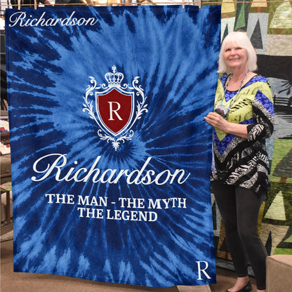 The Man The Myth The Legend Blue Waves Fleece Blanket RICHARDSON 13K1 BK11