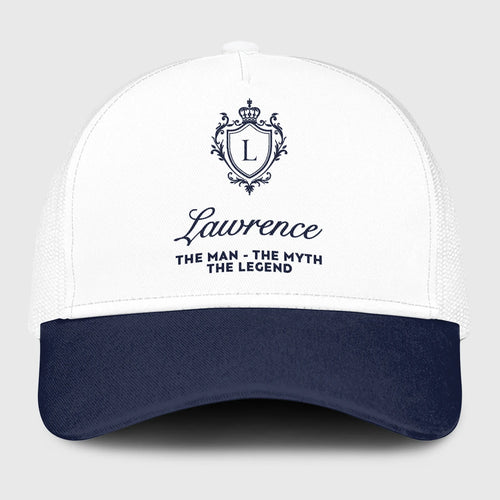 The Man The Myth The Legend Blue And White Baseball Mesh Cap LAWRENCE 13K1 C186PF