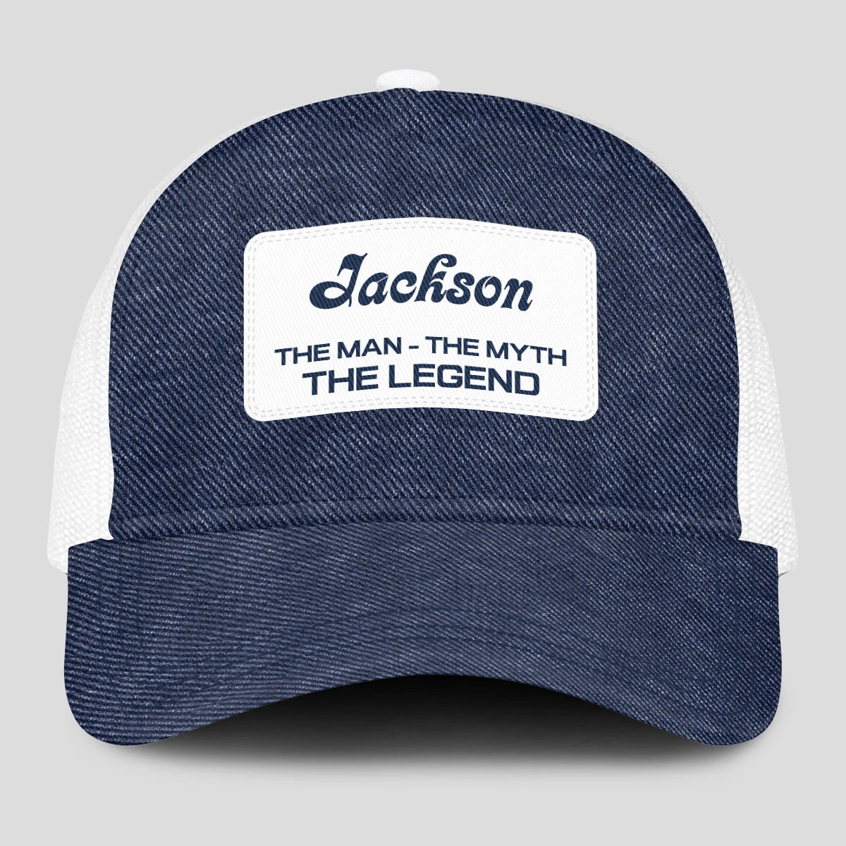 The Man The Myth The Legend Blue Denim Mesh Cap JACKSON 13K1 C194PF