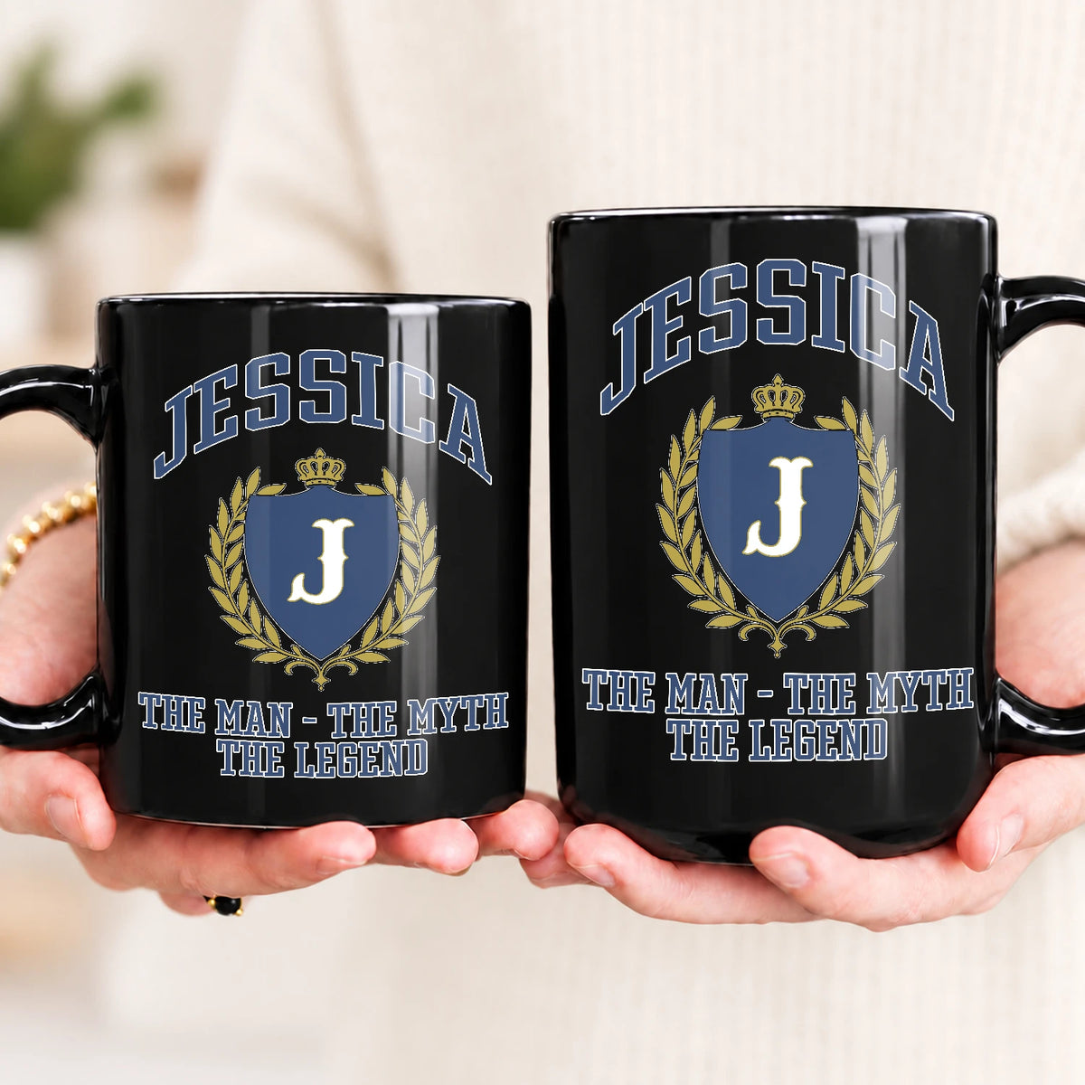 The Man The Myth The Legend Blue And Yellow Logo Mug JESSICA 13K1 MG24