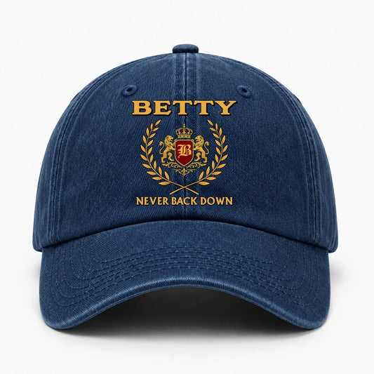 Never Back Down Royal Blue Denim Cap BETTY 13K1 C60PF