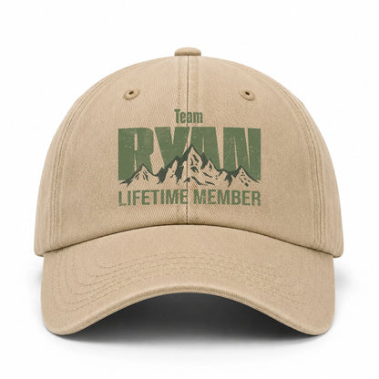 Team Your Name Lifetime Member Mountain Cap RYAN 13K1 C58PF