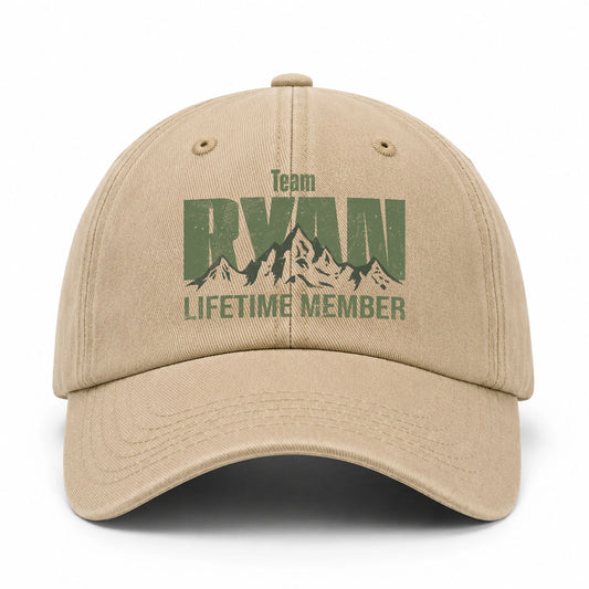 Team Your Name Lifetime Member Mountain Cap RYAN 13K1 C58PF
