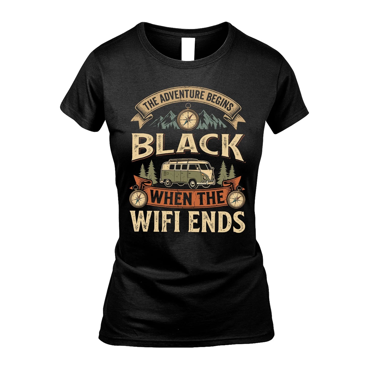 BLACK 13K1-547 The Adventure Begins Name When The Wifi Ends