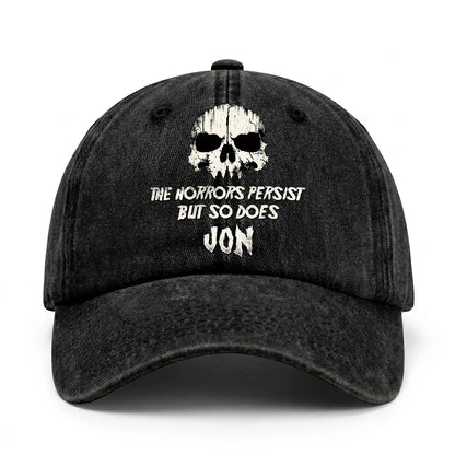 The Horrors Persist But So Does Your Name Cool Skull Washed Cap JON 13K1 C134PF