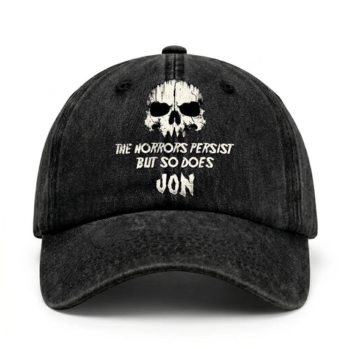 The Horrors Persist But So Does Your Name Cool Skull Washed Cap JON 13K1 C134PF
