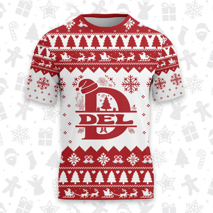 DEL Personalized Christmas T-Shirt Pajama Set - Holiday Gift Outfit 13K1-CR2