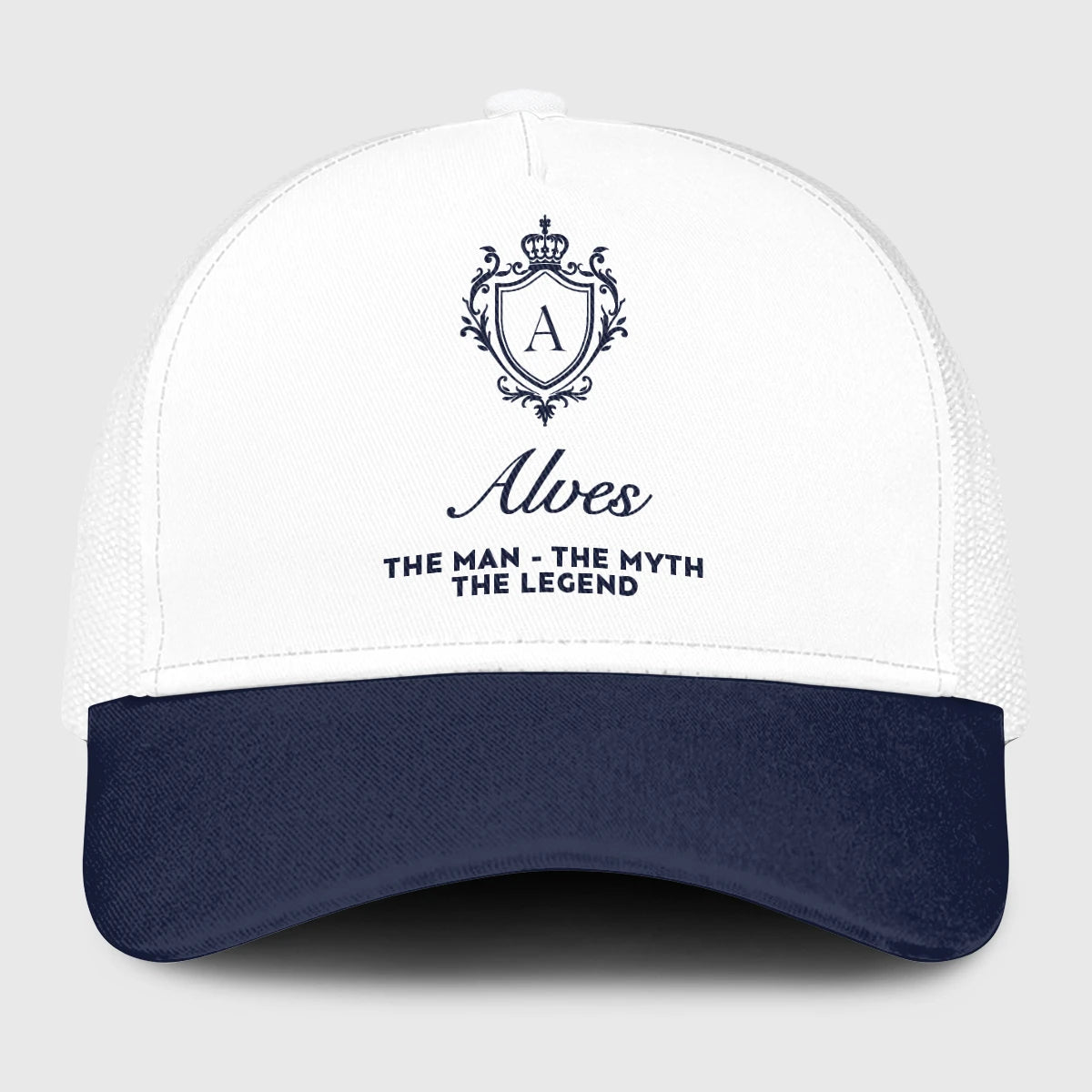The Man The Myth The Legend Blue And White Baseball Mesh Cap ALVES 13K1 C186PF