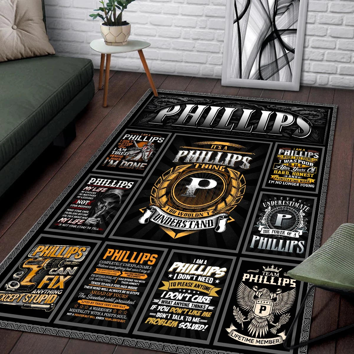 PHILLIPS Personalized Sponge Floor Mat – Custom Printed Home Decor 13K1-AR2