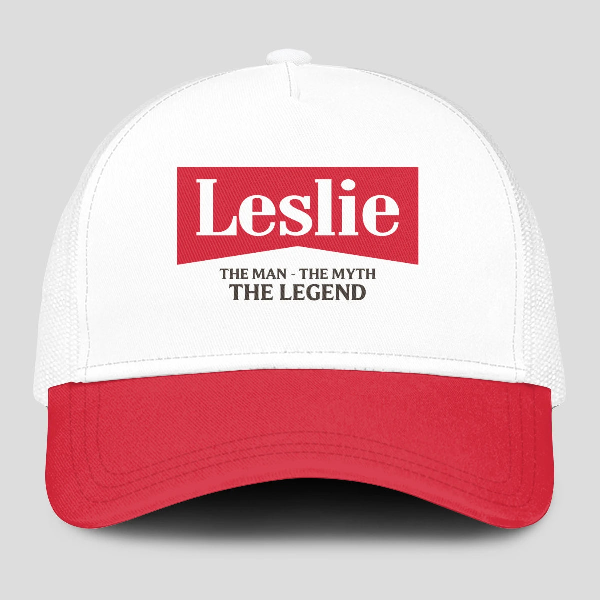 The Man The Myth The Legend Red And White Mesh Cap LESLIE 13K1 C197PF