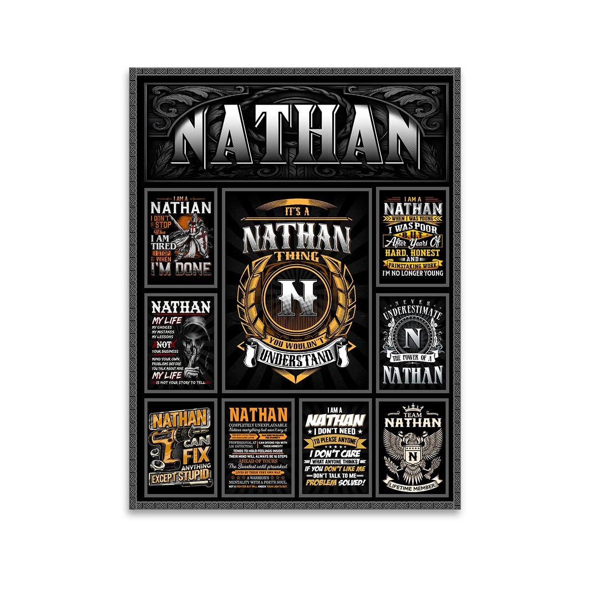 NATHAN Personalized Sponge Floor Mat – Custom Printed Home Decor 13K1-AR2