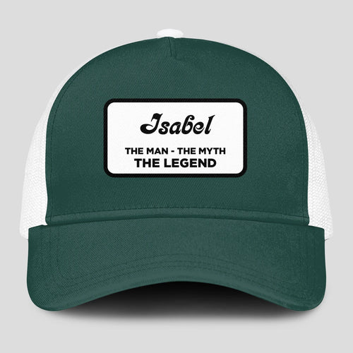 The Man The Myth The Legend Green And White Mesh Cap ISABEL 13K1 C198PF