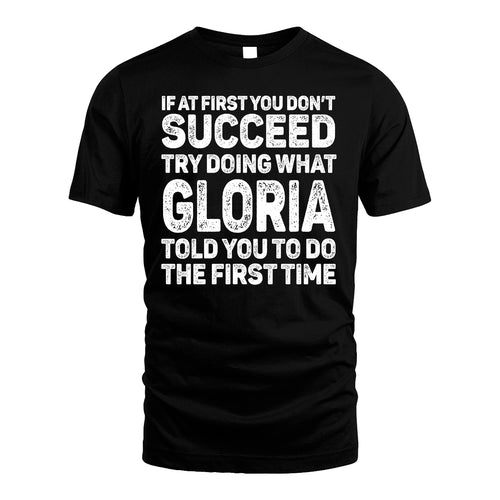 GLORIA 13K1-117   Personalized Funny Quote Apparel If At First You Dont Succeed