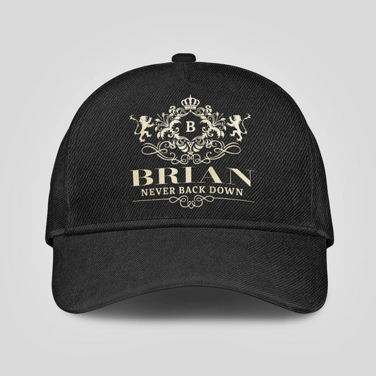 Never Back Down Royal Style Black Cap BRIAN 13K1 C179PF