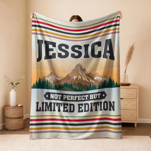 Not Perfect But Limited Edition Vintage Mountain Fleece Blanket JESSICA 13K1 BK45