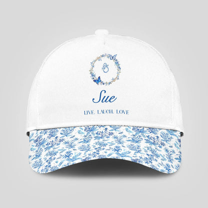 Live Laugh Love Blue Flowers Cap SUE 13K1 C50PF