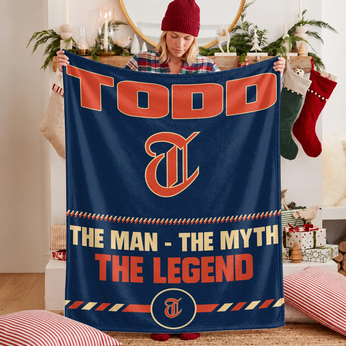 The Man The Myth The Legend Retro Fleece Blanket TODD 13K1 BK53