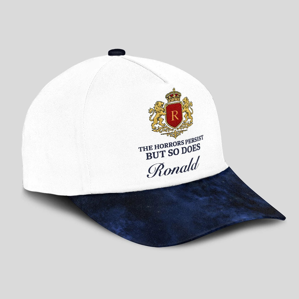 The Horrors Persist But So Does Your Name Elegant Blue And White Cap RONALD 13K1 C123PF