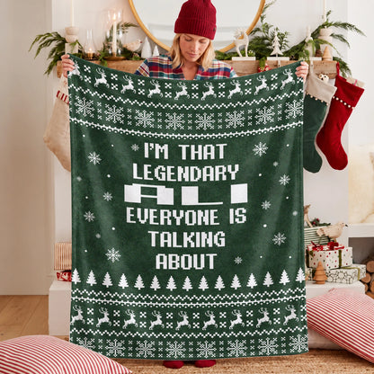 Legendary Your Name Funny Green Christmas Fleece Blanket ALI 13K1 BK43