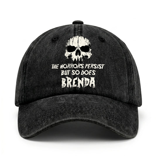 The Horrors Persist But So Does Your Name Cool Skull Washed Cap BRENDA 13K1 C134PF