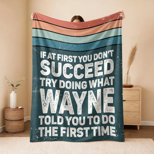 If At First You Don’t Succeed Retro Green Fleece Blanket WAYNE 13K1 BK29