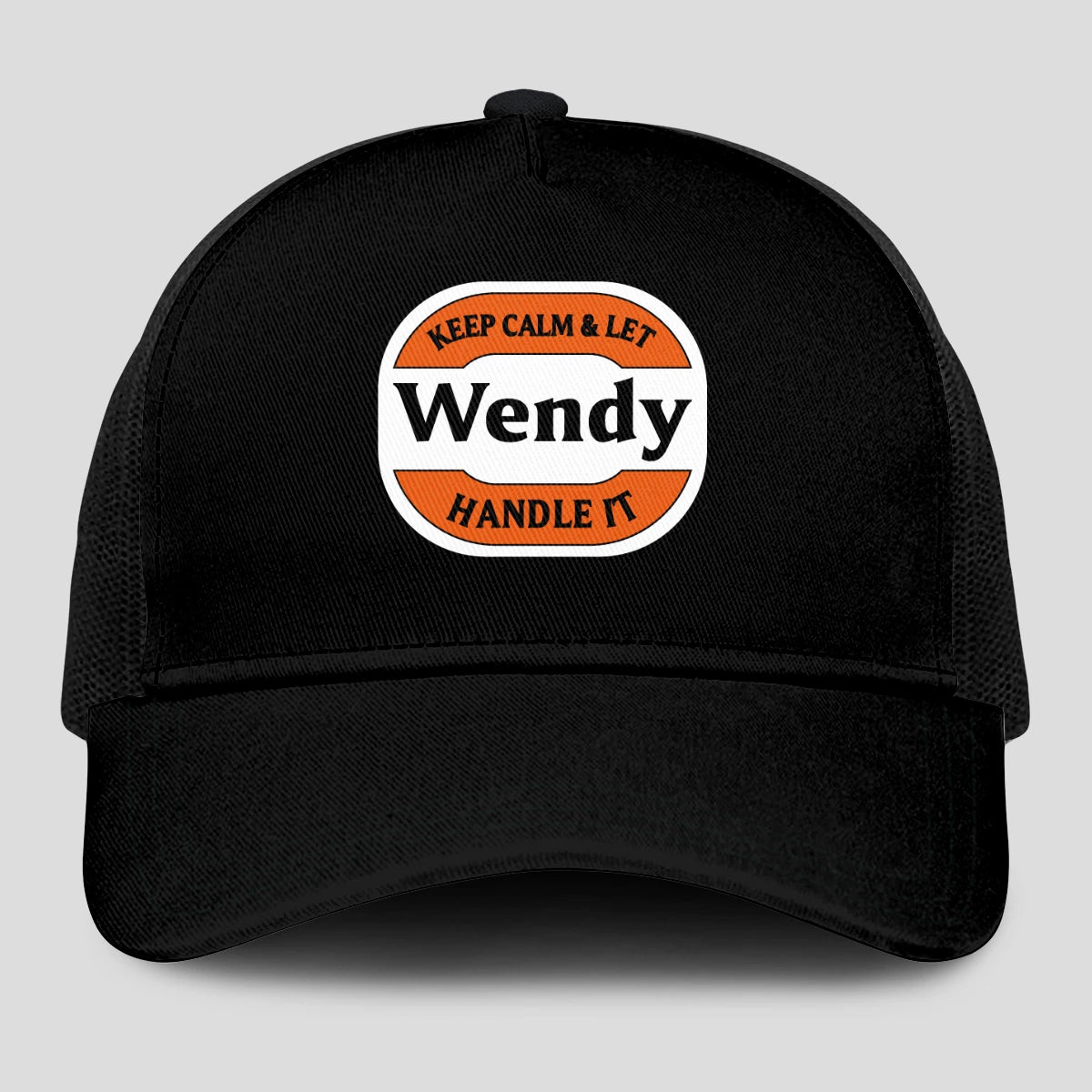 Keep Calm & Let Your Name Handle It Black Mesh Cap WENDY 13K1 C199PF
